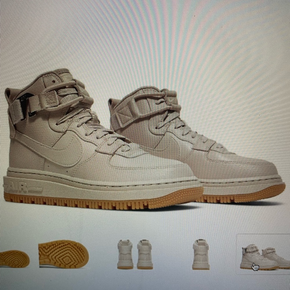 Like New! Nike Air Air Force 1 High-Top Sneakers in Fossil Stone. Size 8.5.